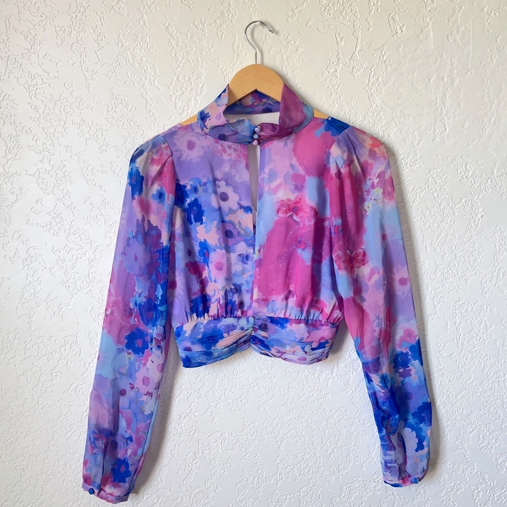 Zara Floral Draped Top - Picture 2 of 3